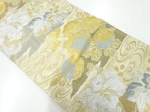 アンティーク　流水に菊桐模様織出し袋帯（材料）